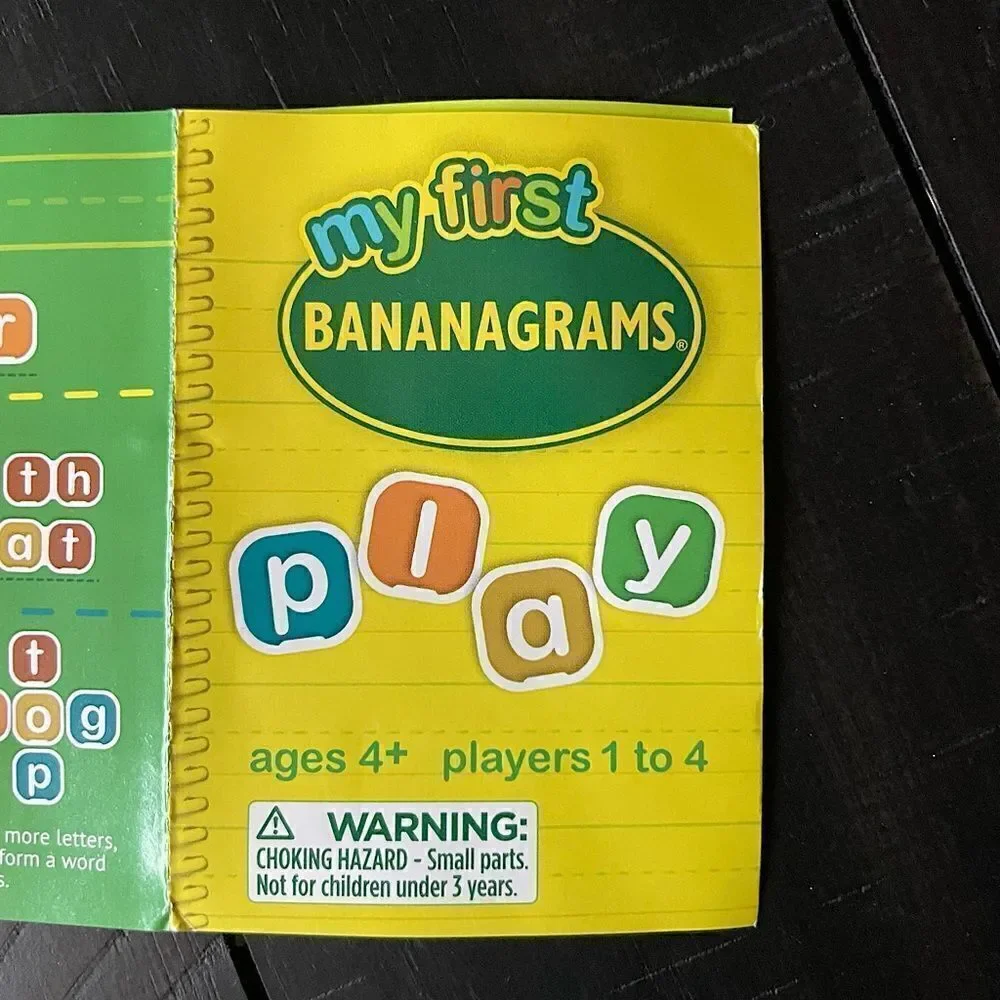 NWT! My First “Bananagrams”, 1-4 Player Kids Anagram, Tile Game (Ages 4-+).